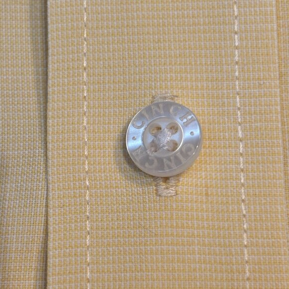 Cinch Mens Yellow Long Sleeve Cotton Shirt Size Small - Picture 7 of 10